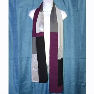 (3/$25) Black Plum Silver Sequin Scarf